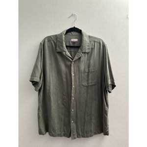 Vintage Breakwater Shirt Mens L Green Floral Hawaiian Shirt